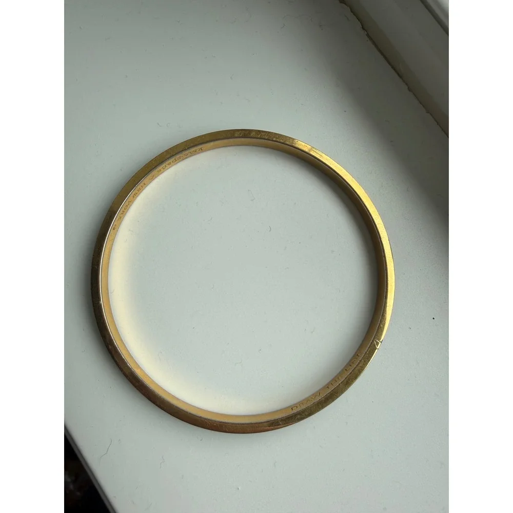 Kate Spade Draw The Line Black Gold Enamel Bangle Bracelet Idiom Collection - Picture 7 of 9